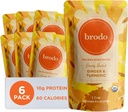 Brodo de pollo orgánico profundamente arraigado Broth con Turmeric " Ginger, Nutrient-Rich Bono Broth Orgánico, Alto en Proteína y Collagen para Bienestar y Cocina, (6X 8.3 oz. Pouches)