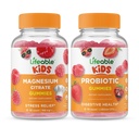 Niños de Magnesio Vidable + Probiótico 2 Billones CFU Niños, Gummies Bundle - Gran Tasting, Suplemento de Vitamina, Gluten Gratis, GMO Gratis, Chewable Gummy