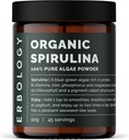 Erbology Organic Spirulina Powder 3.2 oz - 45 Servings - Sosteniblemente Fuente en Portugal - Energy and Immunity Support - Rich in Chlorophyll, B Vitamins, Iron and Phosphorus - Vegan - GMO-Free