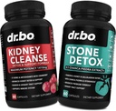 Kidney Cleanse & Stone Detox Support Supplement - Natural Cranberry, Juniper Berries, Buchu, Uva Ursi Extract, Stone Breaker Chanca Piedra - Asistencia para niños Gallivedder, Vejiga & orina Salud Tract