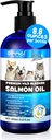 Aceite de salmón de Alaska para perros " gatos (8.8 oz) - Puro Omega 3 Aceite de pescado con ácidos grasos Omega 6, EPA " DHA - Antiinflamación para perros Skin and Coat - Natural Pet Joint, Immune, Brian & Heart Supplement