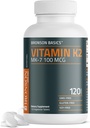 Bronson Vitamina K2 MK-7 100 MCG, K2 como MK7 Menaquinone, Bone Support Non-GMO, 120 Tablets
