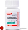 Rugby Stimulant Laxative Plus Stool Softener Docusate Sodium 50 mg/Sennosides 8.6 mg - Tablas laxantes para el alivio del estreñimiento - Suavizadores de heces para mujeres, hombres y niños - 100 tabletas