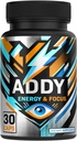 Addy Energy - Focus & Energy Supplement - Brain Booster - Adderall Alternative - Focus, Incrementar la productividad - Clean Energy - Sharp Focus - 30 Day Supply