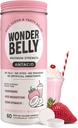 Wonderbelly Antacid, Effective Heartburn and Instant Acid Indigestion Relief, Extra Strength Chewable Tablets, 1000 mg Calcium Carbonate, No Talc or Dye, Strawberry Milkshake, 60 Conde