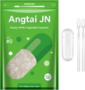 Tamaño 0 Cápsulas Vacío Planta Vegana Basado Clear (1,000 Conde) Gluten Free, Non-GMO, Halal Certified Pill Caps Filling Kit con 2 cucharas para DIY vegetariano Sus propios Suplementos