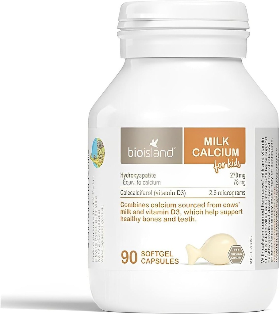 Bio Island Milk Calcium para niños 90 cápsulas