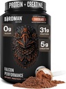 Falcon Performance Vegan Protein Powder, 31g Protein, 5g Creatine, 5g BCAA, Probióticos, Electrolitos, Pre Workout, Low Carb, Sugar Gratis & Dairy Free, Plant Based Chocolate Protein -19 porciones