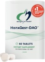 Diseños para Salud HistaGest-DAO - Diamina Oxidase DAO Enzyme para apoyar la digestión de alimentos que contienen histamina - 20.000 HDU DAO Diamine Oxidase Enzymes (60 Tabletas Gastro-Resistentes)