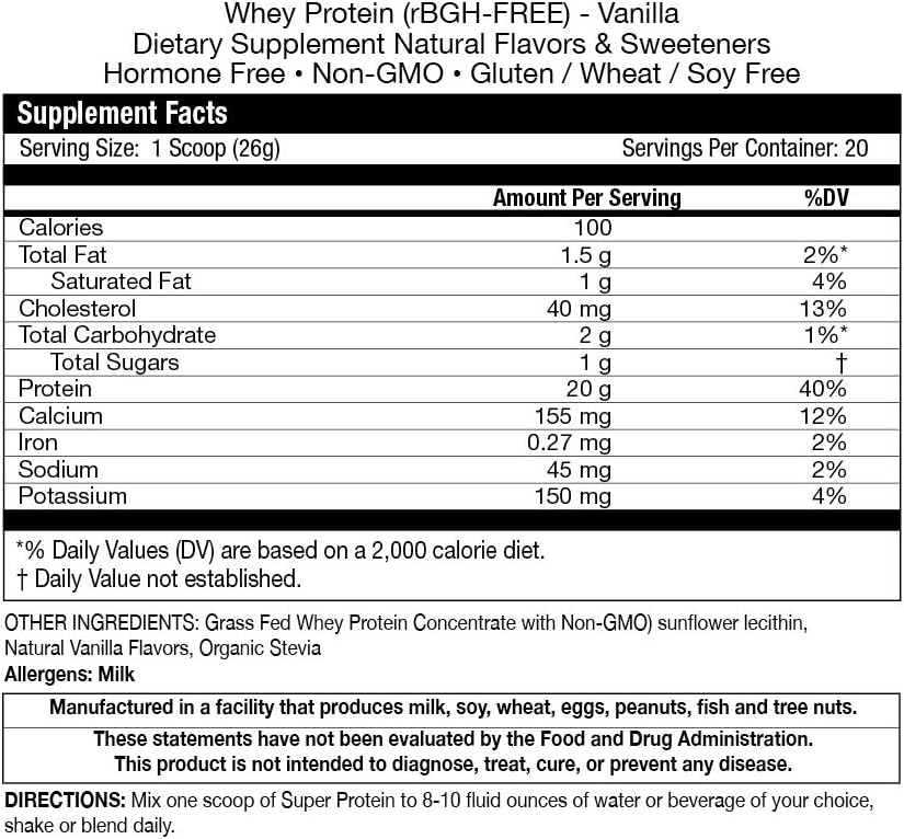 Fortifeye Super Protein Nueva Zelanda Grass Fed Whey Protein ← No Destacado Silencio Vanilla Flavor Silencio 20 Serviciones, 1 Pack