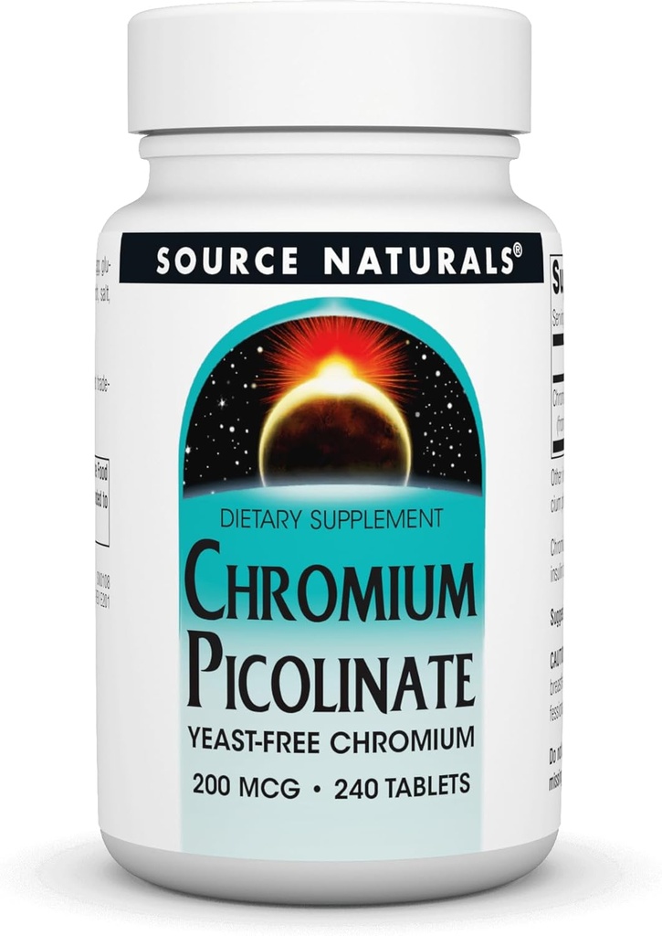 SOURCE NATURALS Chromium Picolinate 200 Mcg Tablet, 240 Conde