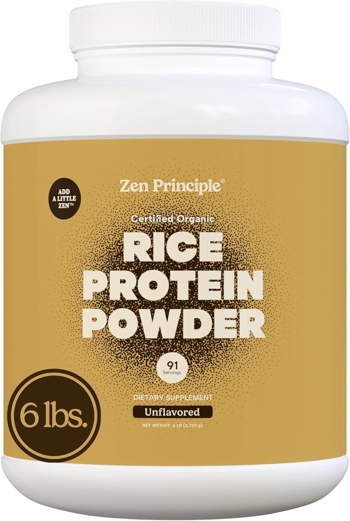 Principio Zen Orgánica Marrón Rice Proteína 6 LB. USDA Certified Organic. Sin sabor. No GMO Vegan.