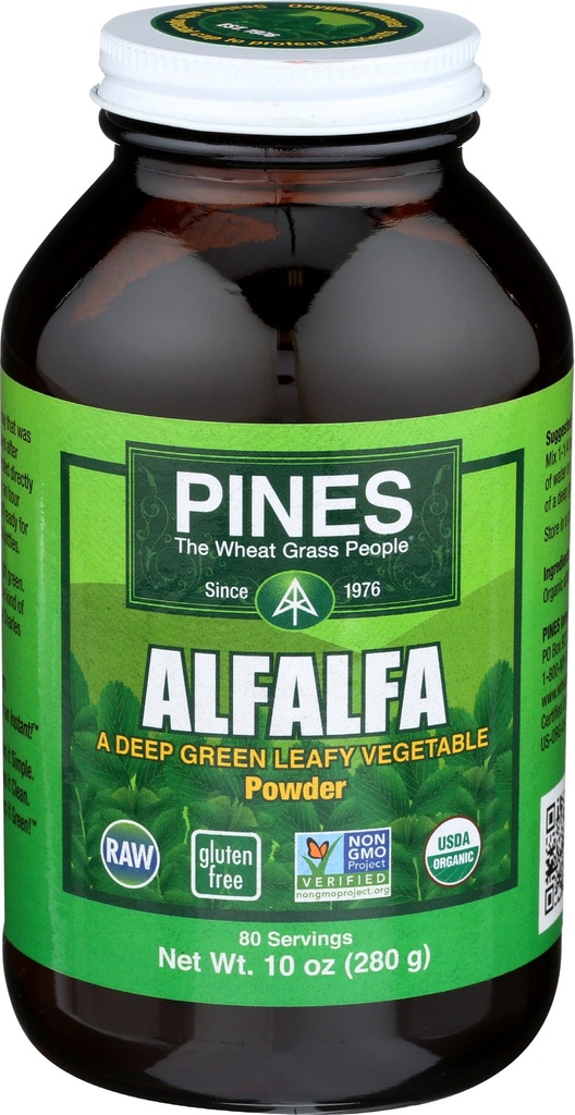 Pines Orgánica Alfalfa Polvo, 10 onzas