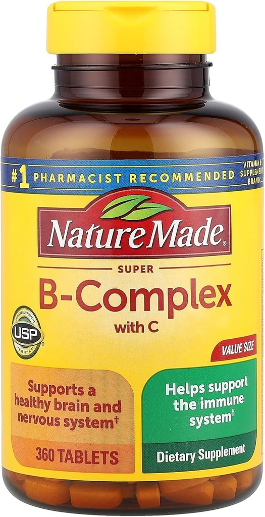 Nature Made Super B Complejo Tabletas, Tamaño de valor, 360 Conde