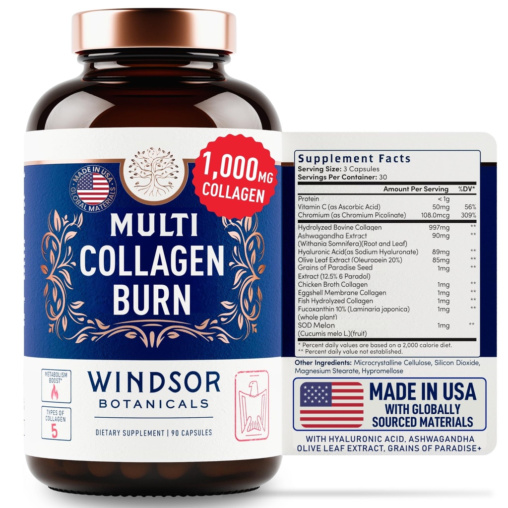 Colágenos multi colágenos - Complejo multi colágeno hidrolizado Tipos I, II, III, V, X, Collagen marino, ácido hialurónico - Suplemento de belleza y anti envejecimiento para mujeres y hombres - 90 pastillas