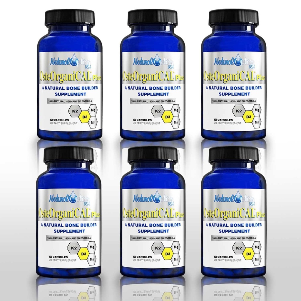 Más - Planta orgánica Fuente del suplemento de calcio con vitamina D3, k2, Magnesium Glycinate y Manganese (720 Conde) Pack de 6