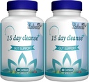 15 días de limpieza, Gut y Colon Support, avanzado 15 días Gut Cleanse Detox para Hombres Mujer con Senna, Cascara Sagrada " Psyllium Husk, Non-GMO, 30 cápsulas