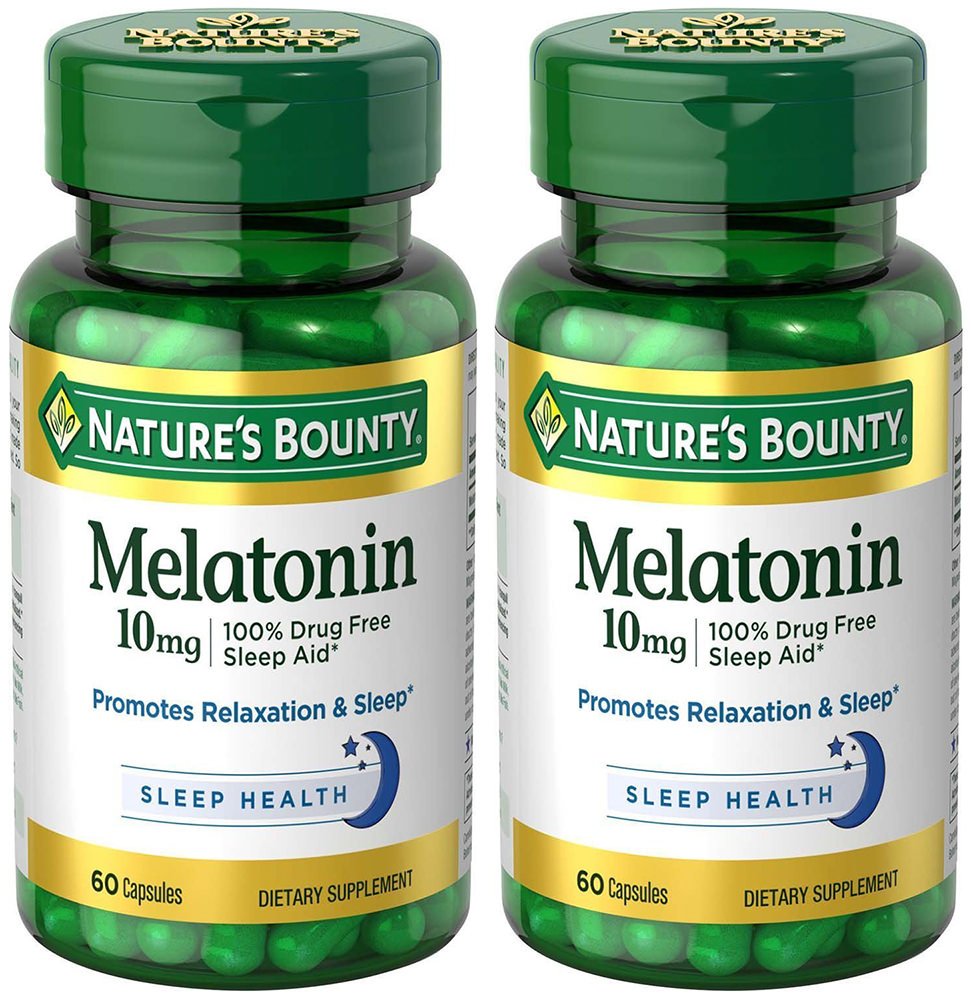 Melatonina 10 mg, 2 Botellas (60 Cuenta)