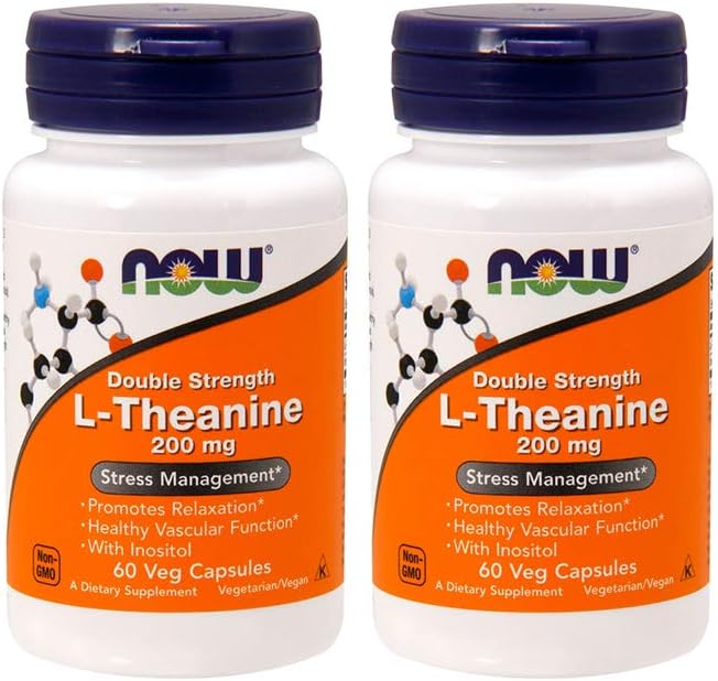 AHORA Alimentos L-Theanina 200 mg, 60 cápsula vegetal (2 Pack)