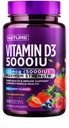 Construido por Nature Chewable Vitamina D3 5000 UI - Suplemento Vitamina D Chews – Sugar Free & Natural Berry Flavor - 60 Tablets