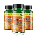 America Medic & Science Rapid-C 500mg Vitamin C Supplement (3 Pack of 100 Tablets) Energy Booster, Daily Immune System Support, Antioxidant | Vegan, Non-GMO Coated Ascorbic Acid for Adult Men & Women
