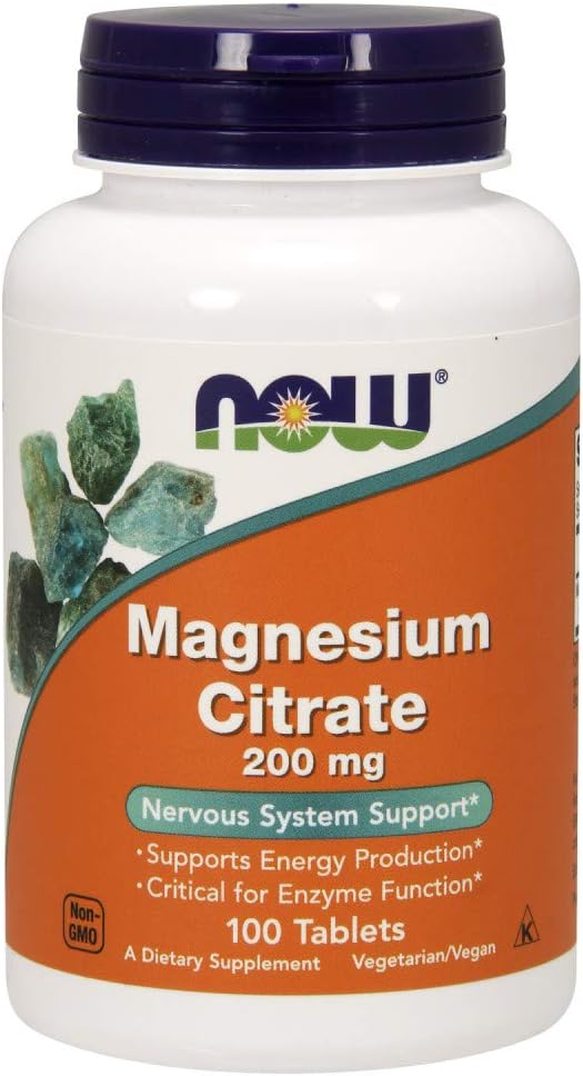 AHORA Alimentos Citrato de magnesio 200 mg Tabs, 100 Conde (Pack of 1)