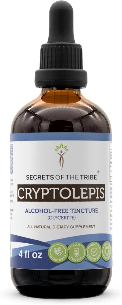 Secrets of the Tribe Cryptolepis Tincture Extract sin alcohol, High-Potency Herbal Drops, Tincture Made from Wildcrafted Cryptolepis Sanguinolenta 4 oz