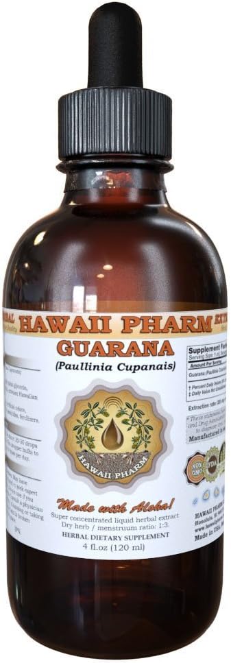 Extracto líquido de Guarana, Guarana (Paullinia Cupanais) Suplemento de Tintura 4 oz