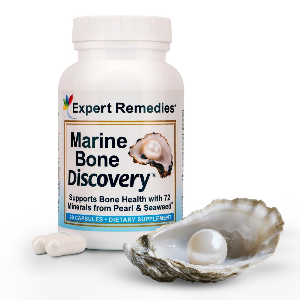 Suplemento de Densidad de Hueso de Calcio Marino, 3.5X de Perla Absorbable Calcio ' Marine Algae islandés, con Magnesio, Vitamina D3 K2 &amp; Más, Ecológico, Alterna Holística, Astronaut Endorsed - 30 Days Supply
