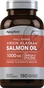 Piping Rock Wild Alaskan Salmon Fish Oil TENIDO 1000mg TEN 180 Softgels TENIDO Suplementos para los seres humanos TEN Omega-3, EPA, y DHA TEN NO-GMO y Gluten Free