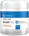 SciatiFlex Crema ciática tópica - Fuerza máxima para el trastorno nervioso ciático en la espalda baja, caderas, nalgas, piernas y pies - Crema de cáñamo con extracto de arnica, mantequilla de karité, aloe Vera - 4oz