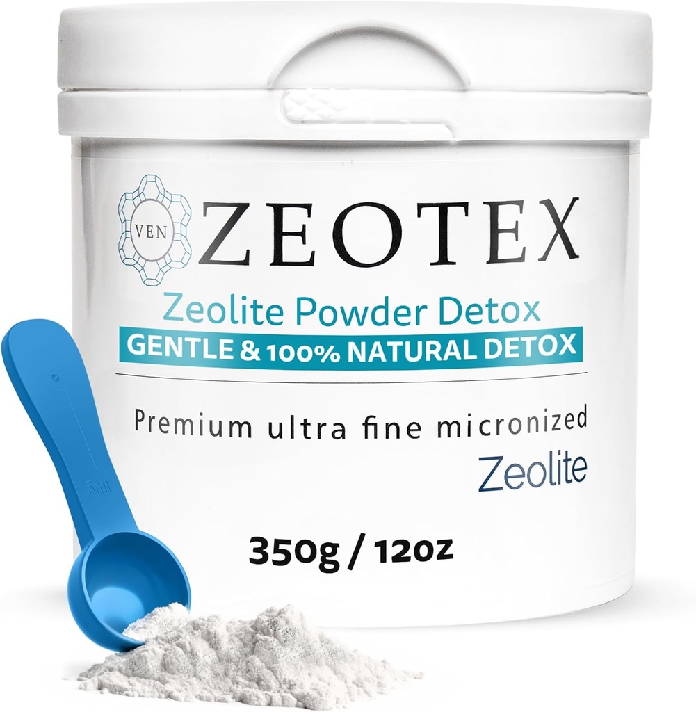 Zeolite Detox Powder – Suplemento Clinoptilolite para la limpieza completa del cuerpo, Gut Health, Energy, Immune & pH Support ← Natural Mineral – 350g