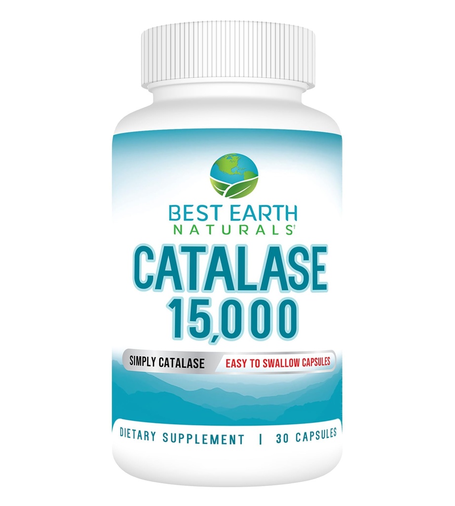 Best Earth Naturals Catalase Suplemento 15,000 - Suplementos para el cabello fuerte - 30 días de suministro