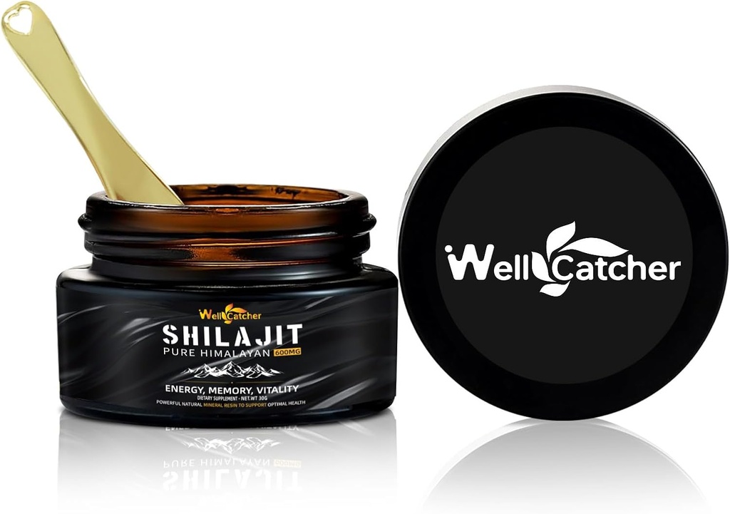 Pure Himalayan Shilajit Resin for Men Women: Natural Organic Shilajit Supplement 600MG Rich in 85+ Trace Minerals 75%+ Ácido Fulvico para el apoyo en foco de inmunidad energética 50