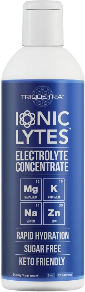 Ionic Lytes Electrolyte Concentrate (96 Servings) _ Sugar Free, Keto Electrolyte Drops, Perfectly Purified Ionic Electrolytes for Rapid Hydration ← 30% Más Potasio, Magnesium & Zinc (8 oz)
