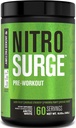 Fábrica de Jacked NITROSURGE Pre Workout Supplement - Endless Energy, Instant Strength Gains, Clear Focus, Intense Pumps - NO Booster & Powerful Preworkout Energy Powder - 60 Servings, Arctic White