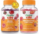 Hierro salvavidas & Vitamina C Niños + Probióticos 5 millones de niños, Gummies Bundle - Gran Tasting, Suplemento de vitamina, Gluten Gratis, GMO Gratis, Chewable Gummy
