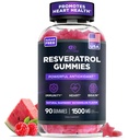 EFFECTIVE NUTRA Resveratrol Gummies 1500mg ← Suplemento Libre de Azúcar para Apoyo Antioxidante, Inmunidad, Salud del Corazón y Función del Cerebro TENIDO 45-Day Supply, Natural Berry Flavor, Made in USA (90 Count)