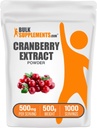 BulkSupplements.com Polvo Extracto de arándano - Polvo Sabor de arándano, Fuente de Vaccinium Macrocarpon Fruit - Vegan & Gluten Free, 500 mg por Serving, 500g (1.1 libras) (Pack of 1)