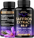 Suplementos de Safrón Natural - Extracto puro de Saffron 88,5 mg - Hecho en EE.UU. - Salud Ocular para Hombres Mujer - NonGMO Píldoras Veganas - 90 cápsulas de polvo, 3 meses de suministro