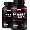 Factor de fuerza L-Arginina, Suplemento de óxido nítrico con BioPerine para ayudar a construir músculo &amp; soportar más fuerte flujo de sangre, circulación, entrega de nutrientes, " bombas, L-Arginina 3000mg, 150 Conde (Pack de 2)
