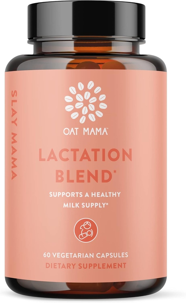 OAT MAMA Organic Lactation Suplemento - 'Slay Mama' Beat Thistle & Fenugreek Capsules - Herbal Lactation Blend, Postpartum Support for Breastfeeding Moms
