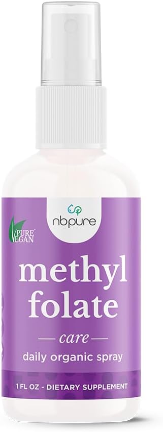 nbpure Methylfolate Suplemento de radiación de vitamina B9, radio de ácido fólico líquido, 1 oz