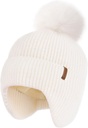 Toddler Bebé Sombrero de Invierno Warm Fleece Sombrero para niños de rodilla forrada con piel de bebé recién nacido pom Pom Beanie Knit Cap Girls Boys