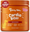 Zesty Paws Cardiovascular Support for Dogs - Taurine for Dogs - con CoQ10, L Carnitine & Sea Buckthorn - Senior Heart Health - AlaskOmega Fish Oil Omega 3 - Senior - Salmon - 90 Count