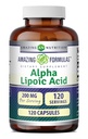 Fórmulas increíbles Ácido Lipoico alfa TENIDO 200 Mg Suplemento Aminoácidos TENIDO Cápsulas Silencio No-OMG ANTE Gluten-Free TEN Made in USA (1 Pack TENIDO 120 Cuenta)