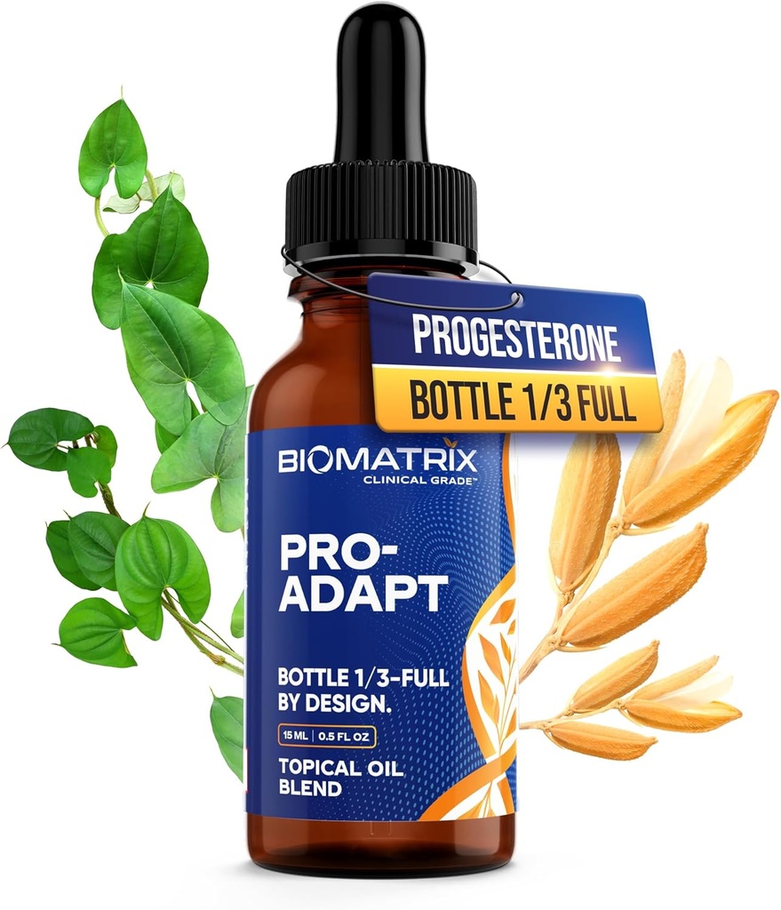 BioMatrix Progesterone, Micronized with Rice Bran Oil and Vitamin E TEN es 1/3 Full by Design Pro-Adapt 15 ml TEN 30-60 Day Supply