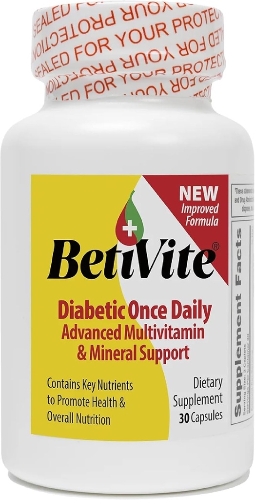 BetiVite Multi Vitaminas Soporte Función sana del nervio " Salud Ocular, Contiene ALA, Lycopene y Lutein para promover la salud general, 30 Day Supply