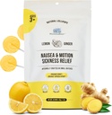 MommaBear Nausea & Motion Sickness Lollipops – Candy de limón y jengibre para Nausea – Lollipops orgánicos para niños 3+ " Mujeres embarazadas para aliviar la queasidad – Tightly Sealed for Freshness (10 Pack)