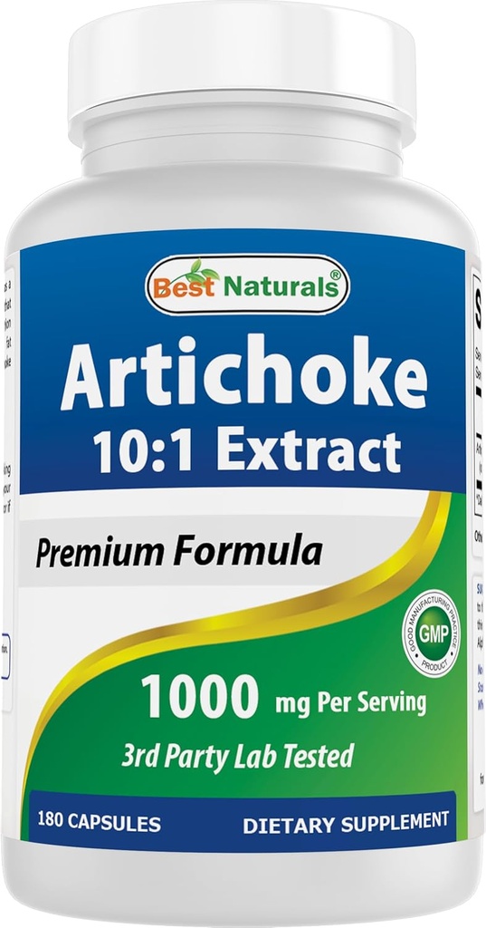 Mejores Naturales Artichoke Extracto 1000 mg Por Serving- 3rd Laboratorio de fiestas probado - 180 cápsulas